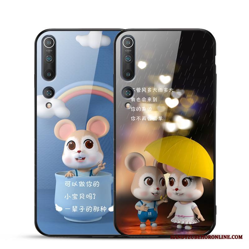 Xiaomi Mi 10 Kuori Lasi Rakastunut Puhelimen Kuoret Silikoni Pieni Musta Peili