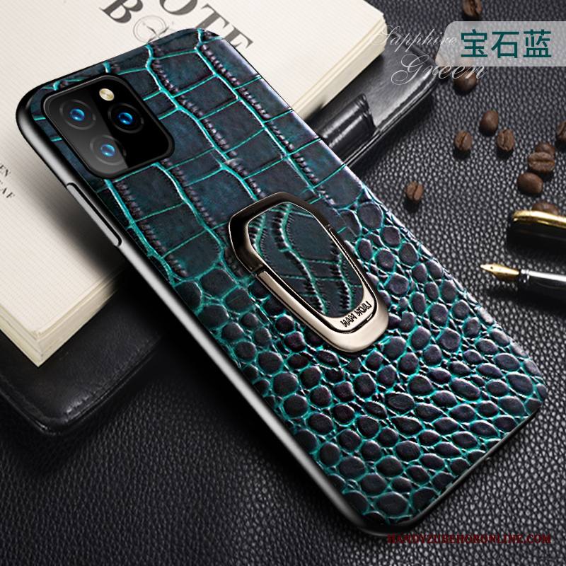 iPhone 11 Pro Kuori Rengas Ohut Krokotiili All Inclusive Liiketoiminta Tuki Nahka