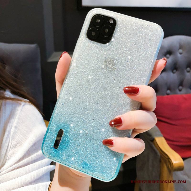 iPhone 11 Pro Max Kuori Suojaus Sininen Kaltevuus Strassi Puhelimen Kuoret Jauhe Luova