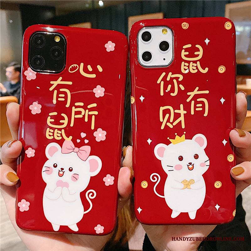 iPhone 11 Pro Persoonallisuus Rotta Kuori Puhelimen Kuoret Punainen Pehmeä Neste Rakastunut