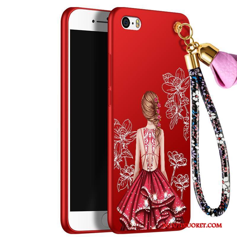 iPhone 5/5s Kuori Ohut Pesty Suede Suojaus Puhelimen Kuoret Kotelo Punainen Murtumaton