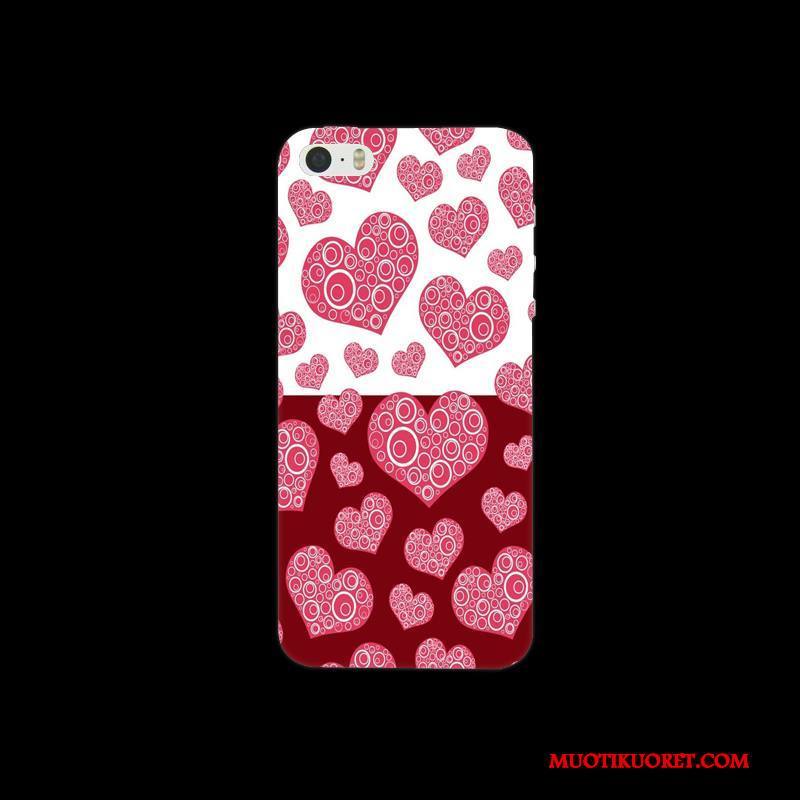 iPhone 5/5s Kuori Pesty Suede Kova Punainen Kotelo Suojaus Puhelimen Kuoret