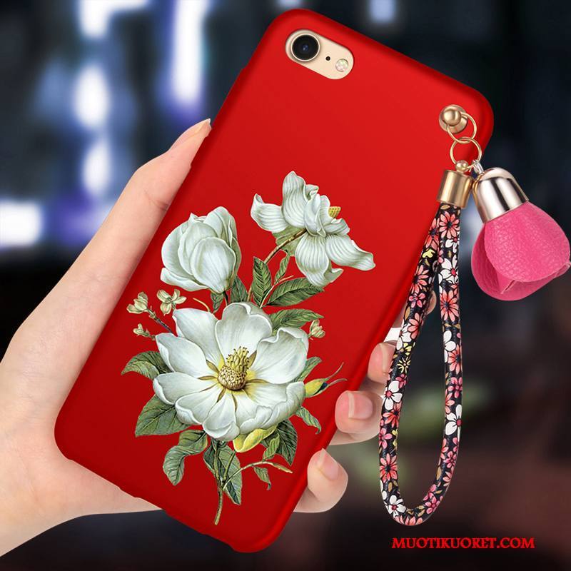 iPhone 5/5s Trendi Pesty Suede Suojaus Murtumaton Punainen Kuori Silikoni