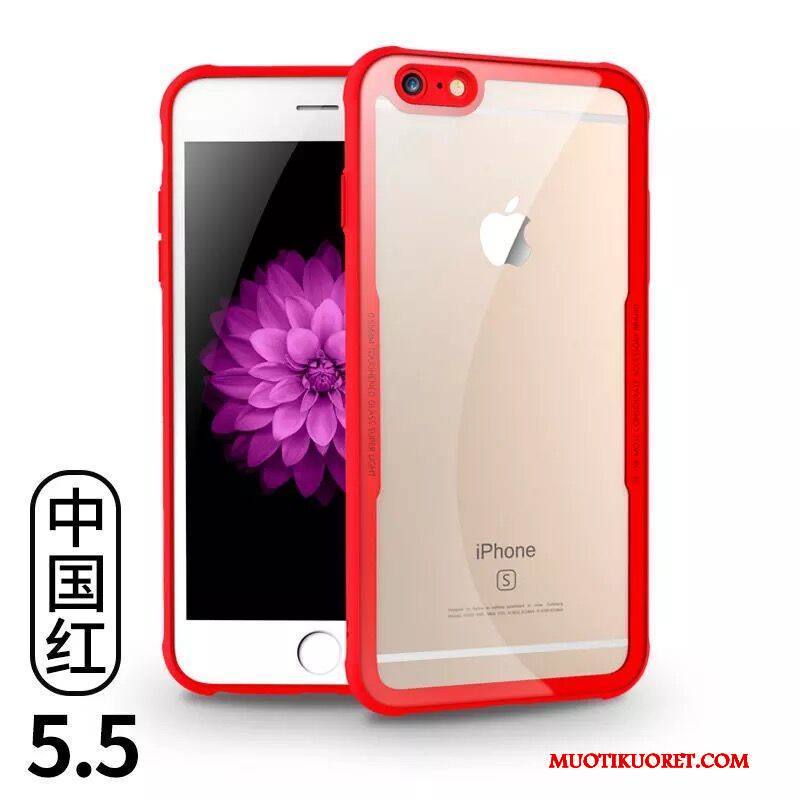 iPhone 6/6s Plus Kotelo Punainen Kuori Suojaus Puhelimen Kuoret Lasi Murtumaton