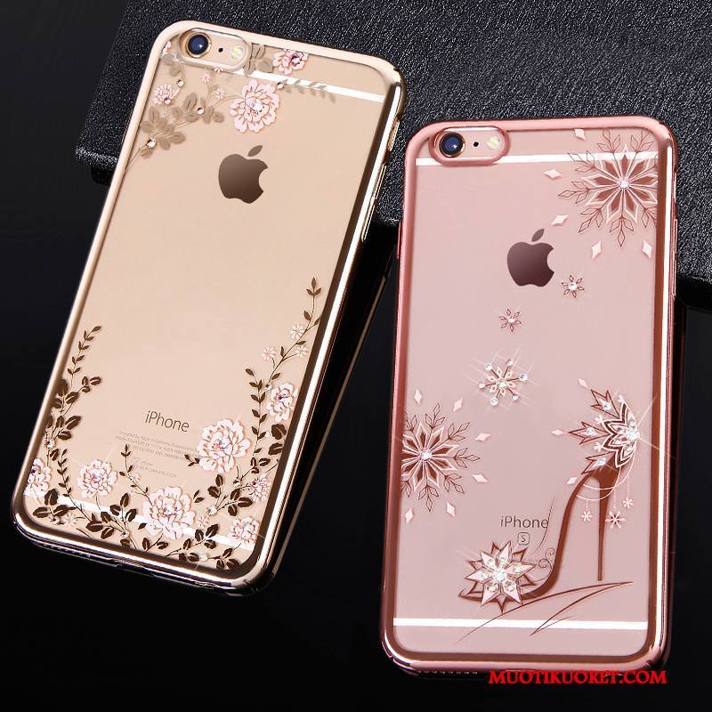 iPhone 6/6s Plus Kuori All Inclusive Puhelimen Kuoret Pinkki Strassi Läpinäkyvä Ylellisyys Tyylikäs