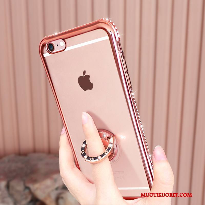iPhone 6/6s Plus Kuori Pinkki Strassi Tuki Kulta Suojaus Puhelimen Kuoret Silikoni