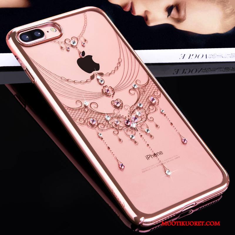 iPhone 7 Plus Kuori Murtumaton Strassi Pinkki Suojaus Kotelo Kova Puhelimen Kuoret