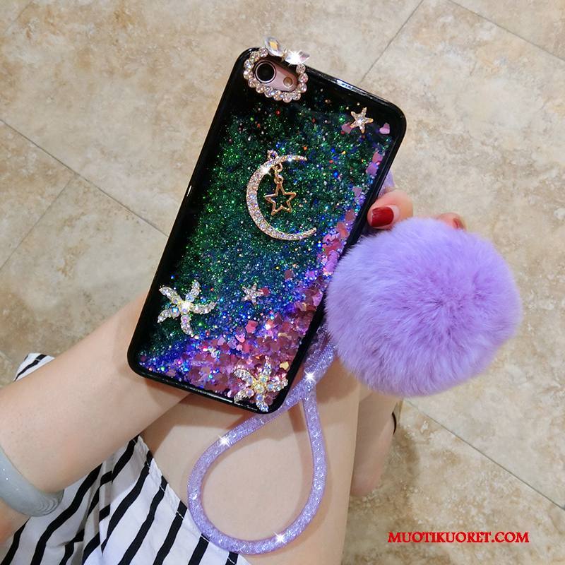 iPhone 7 Plus Kuori Puhelimen Kuoret Violetti Jauhe Tähti Strassi Kuukausi Kani
