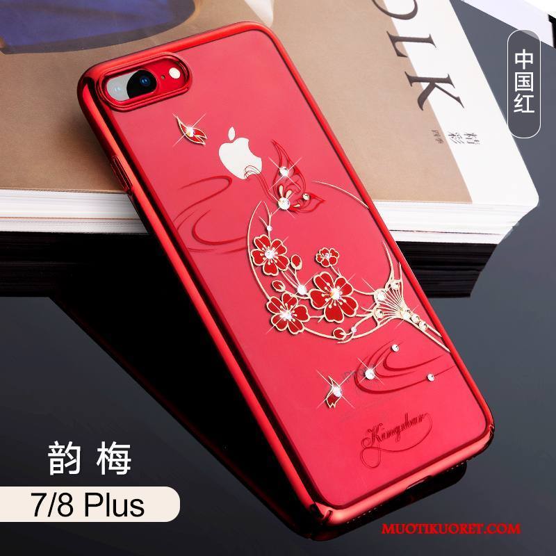iPhone 7 Plus Kuori Uusi Kotelo Ripustettavat Koristeet Murtumaton Punainen Trendi Strassi