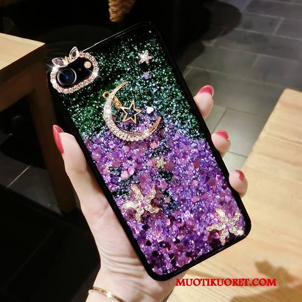 iPhone 8 Kuori All Inclusive Ripustettavat Koristeet Puhelimen Kuoret Ripustettava Kaula Juoksuhiekka Kuukausi Violetti