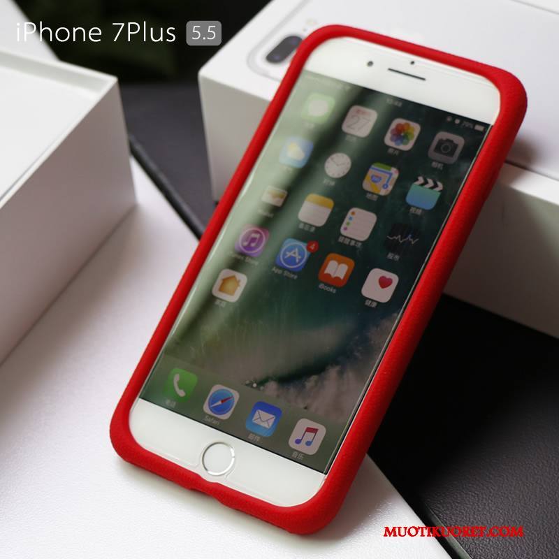 iPhone 8 Kuori Kotelo Silikoni Puhelimen Kuoret Punainen Pehmeä Neste Murtumaton