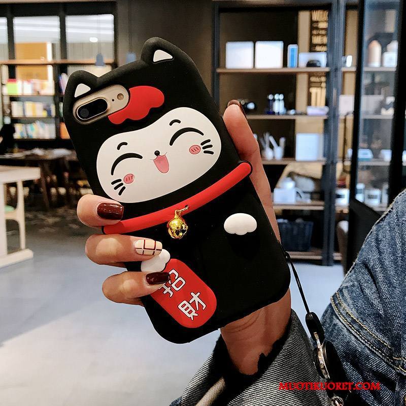 iPhone 8 Kuori Silikoni Puhelimen Kuoret Musta Rikkaus Pehmeä Neste Sarjakuva All Inclusive