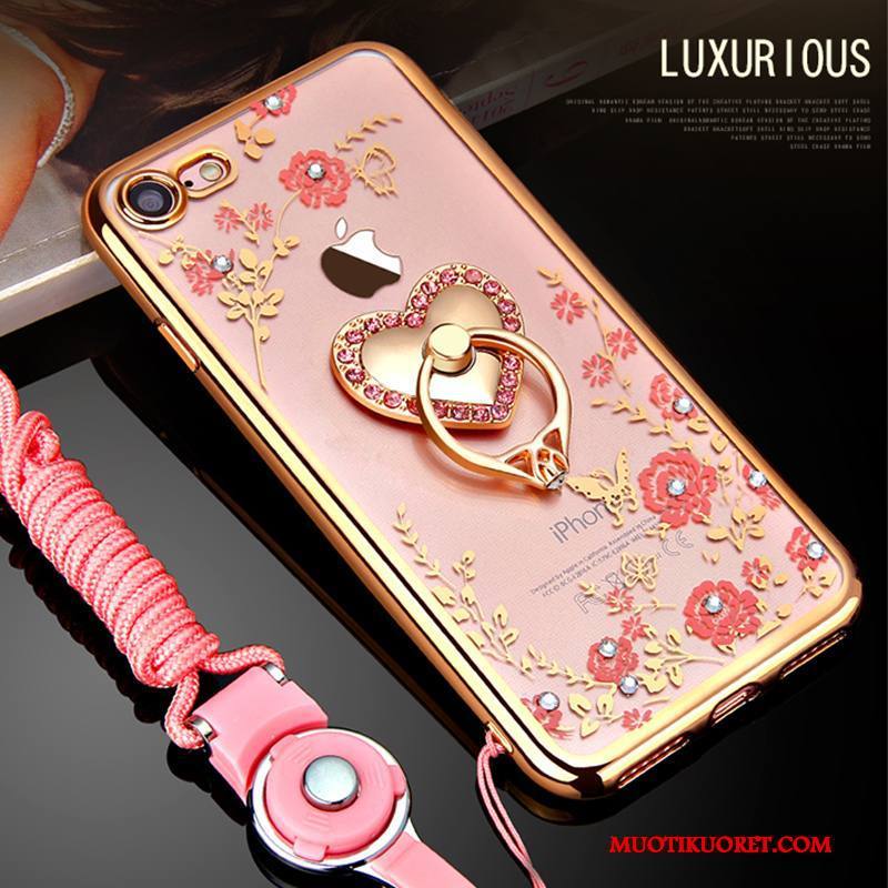 iPhone 8 Musta Ohut Pesty Suede Kulta Kuori All Inclusive Kova