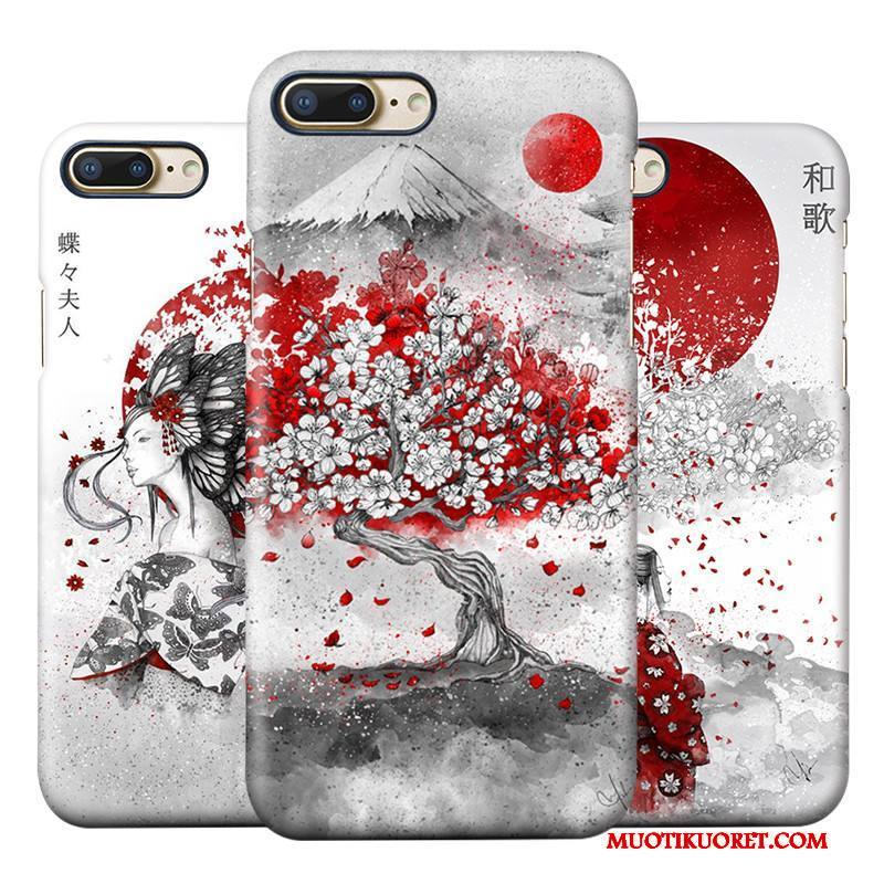 iPhone 8 Plus Kuori Harmaa Pesty Suede Tuuli Kotelo Murtumaton Suojaus
