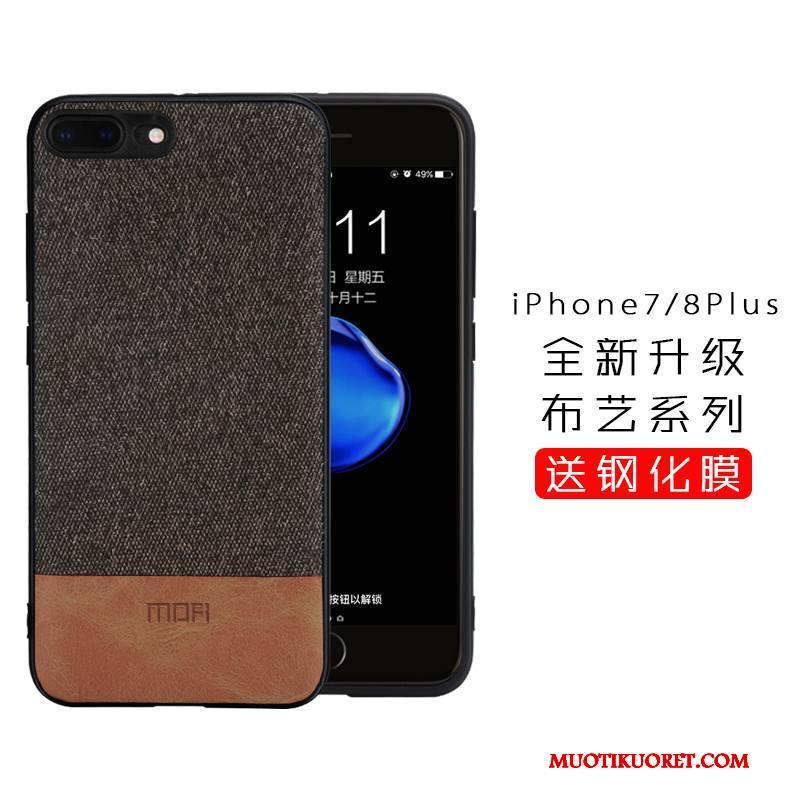 iPhone 8 Plus Kuori Murtumaton Tide-brändi Puhelimen Kuoret Kotelo Silikoni All Inclusive Harmaa