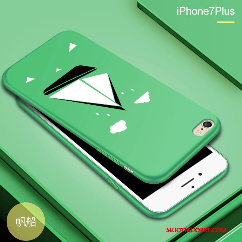 iPhone 8 Plus Kuori Silikoni Pehmeä Neste Pesty Suede Kotelo Murtumaton Trendi All Inclusive