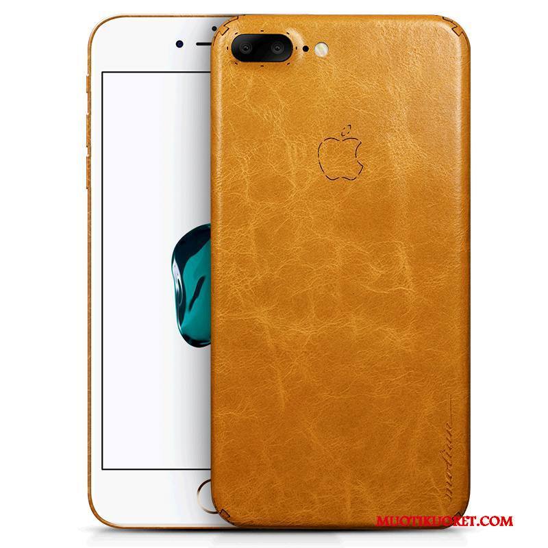 iPhone 8 Plus Kuori Ultra Kotelo Puhelimen Kuoret Keltainen Aito Nahka Luova Ylellisyys