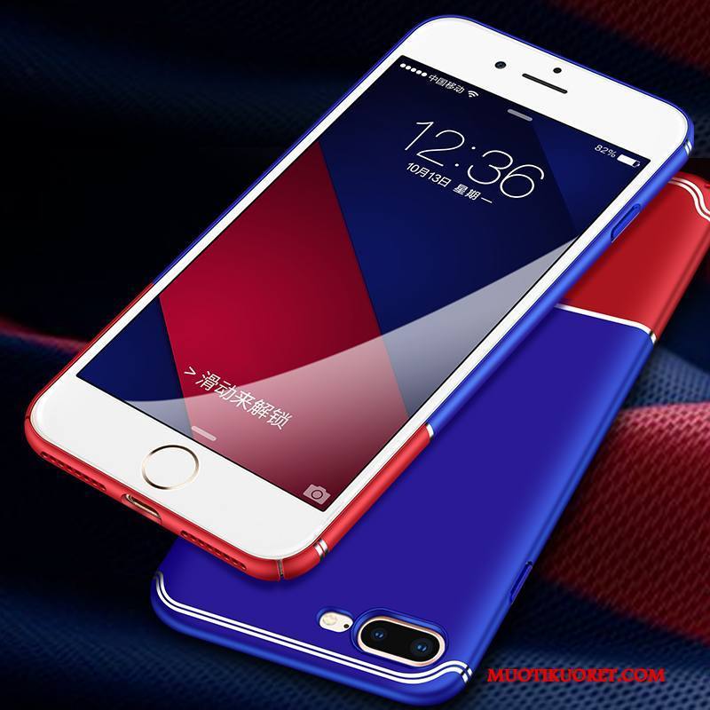 iPhone 8 Plus Kuori Uusi Ohut Kotelo Sininen Ultra Kova Pesty Suede