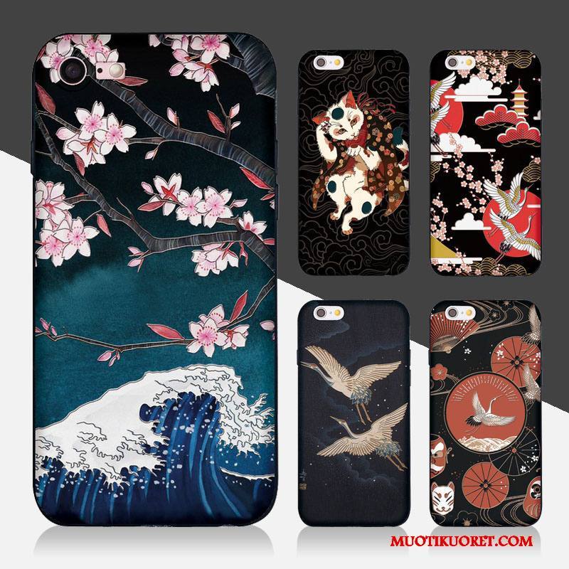 iPhone Se Kuori Japanilainen Musta Pehmeä Neste All Inclusive Puhelimen Kuoret Kissa Nosturi