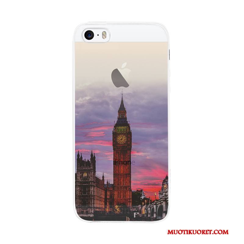 iPhone Se Kuori Silikoni Puhelimen Kotelo Yksinkertainen Pesty Suede Violetti Puhelimen Kuoret