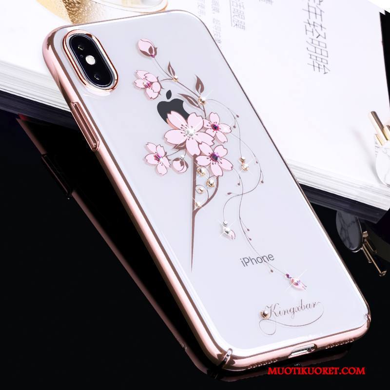 iPhone X Kulta Pinkki Strassi Kuori Ylellisyys Kova All Inclusive
