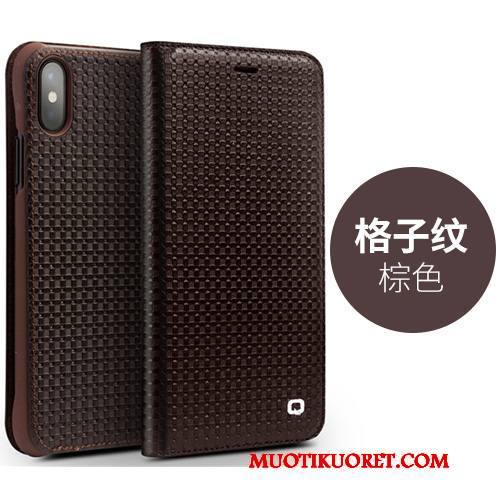 iPhone X Kuori Kuoret Puhelimen Kuoret Tila Nahkakotelo Suojaus Liiketoiminta Aito Nahka