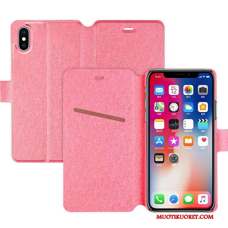 iPhone X Kuori Näytönsuojus Punainen Nahkakotelo Uusi Suojaus Murtumaton Puhelimen Kuoret