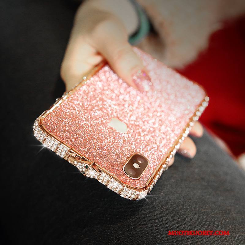 iPhone X Kuori Pesty Suede Jauhe Uusi Rhinestone Inlay Trendi Murtumaton Puhelimen Kuoret