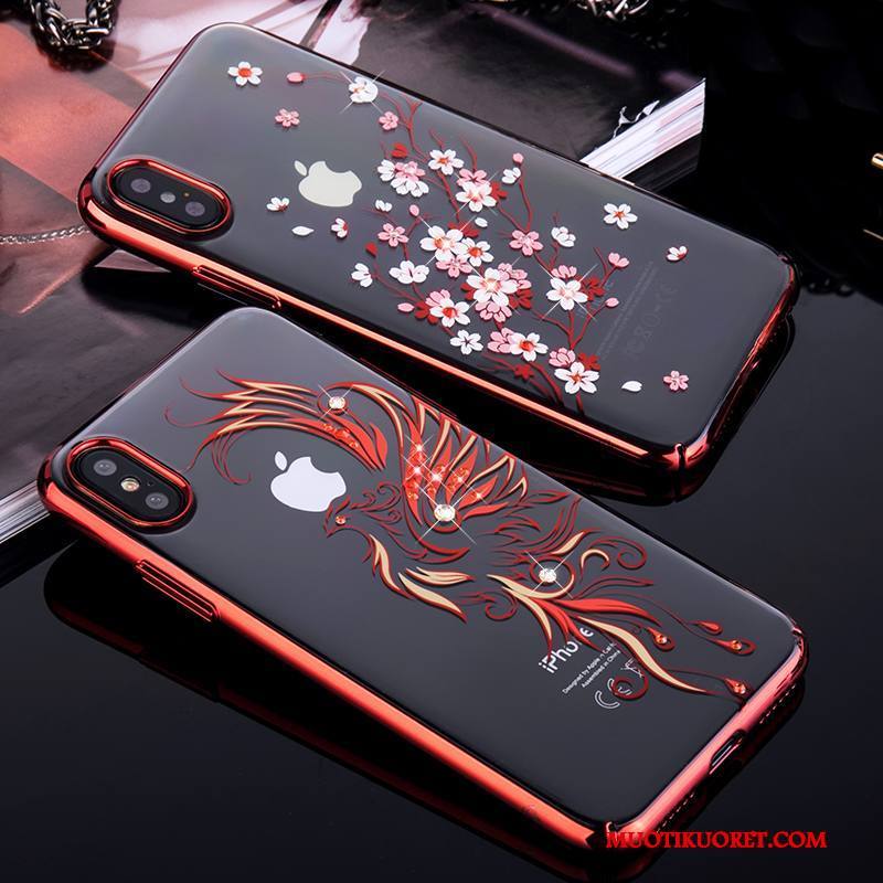 iPhone X Kuori Puhelimen Kuoret Musta Strassi All Inclusive Läpinäkyvä Kulta Luova