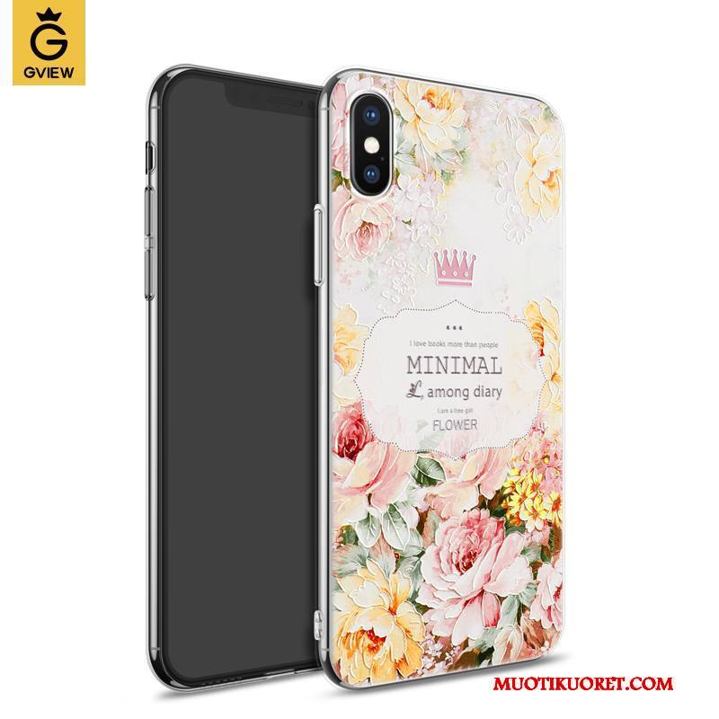 iPhone X Kuori Silikoni Luova Puhelimen Kuoret Kohokuviointi Uusi Pesty Suede Keltainen
