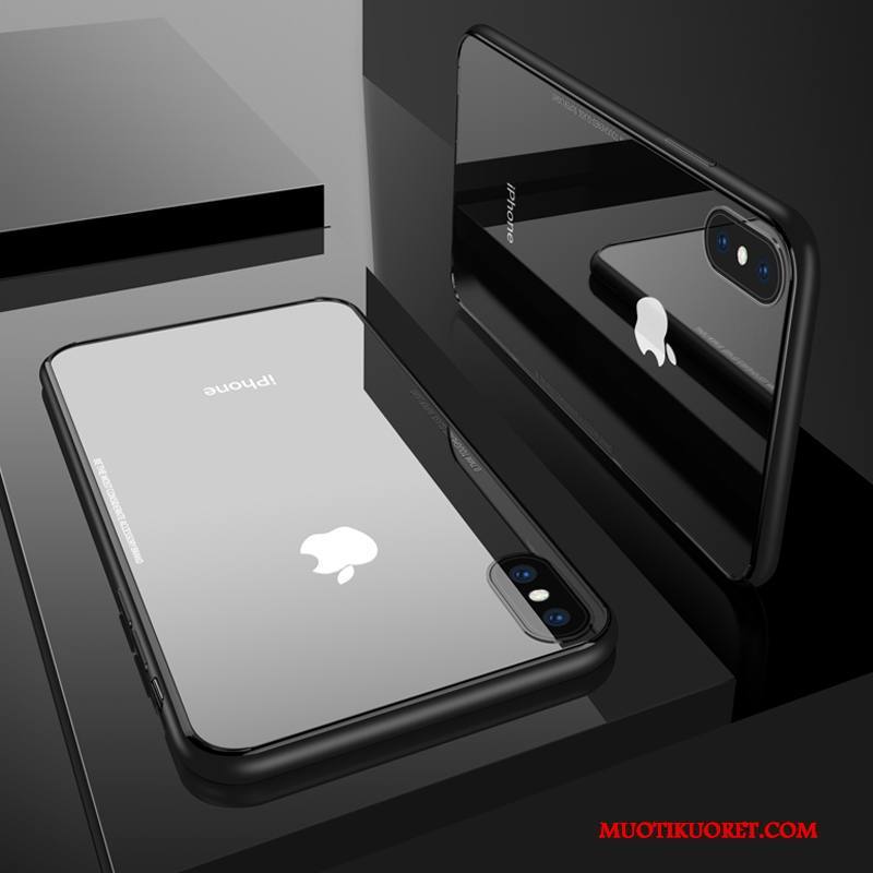 iPhone X Kuori Silikoni Ultra Uusi Läpinäkyvä Lasi Murtumaton Kotelo
