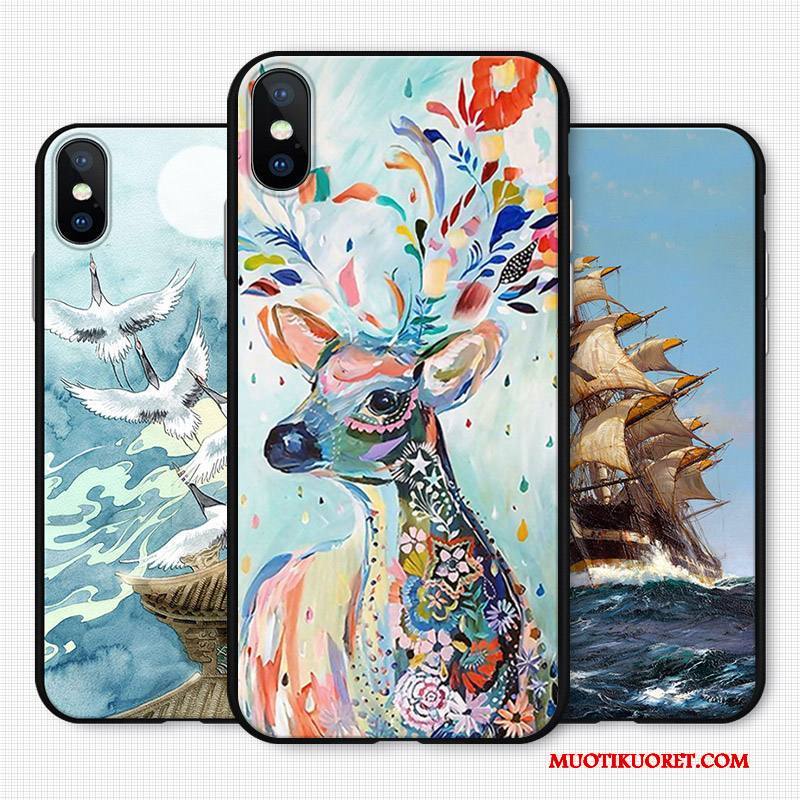 iPhone X Kuori Sininen Murtumaton Ripustettavat Koristeet Persoonallisuus Luova Tide-brändi Puhelimen Kuoret