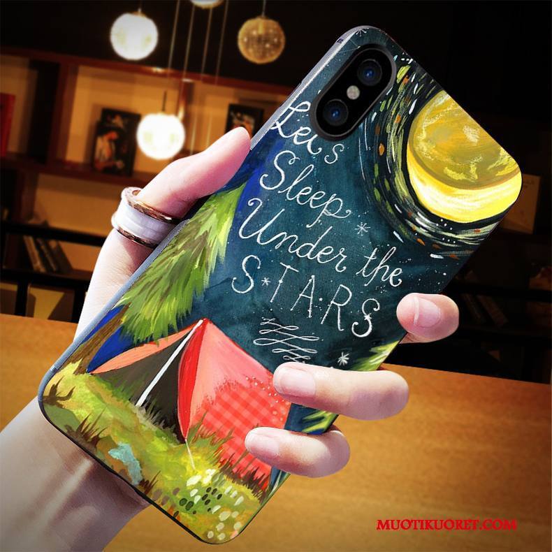 iPhone X Kuori Trendi All Inclusive Vihreä Murtumaton Pehmeä Neste Luova Persoonallisuus