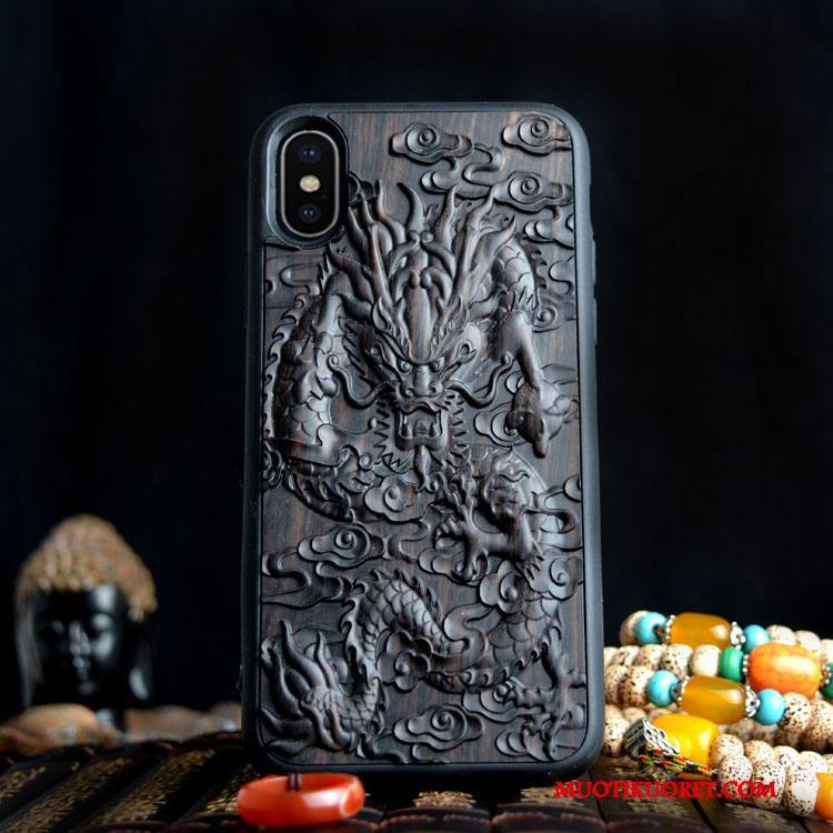 iPhone X Kuori Tuuli Puu Puhelimen Kuoret Musta Etninen Persoonallisuus Kohokuviointi