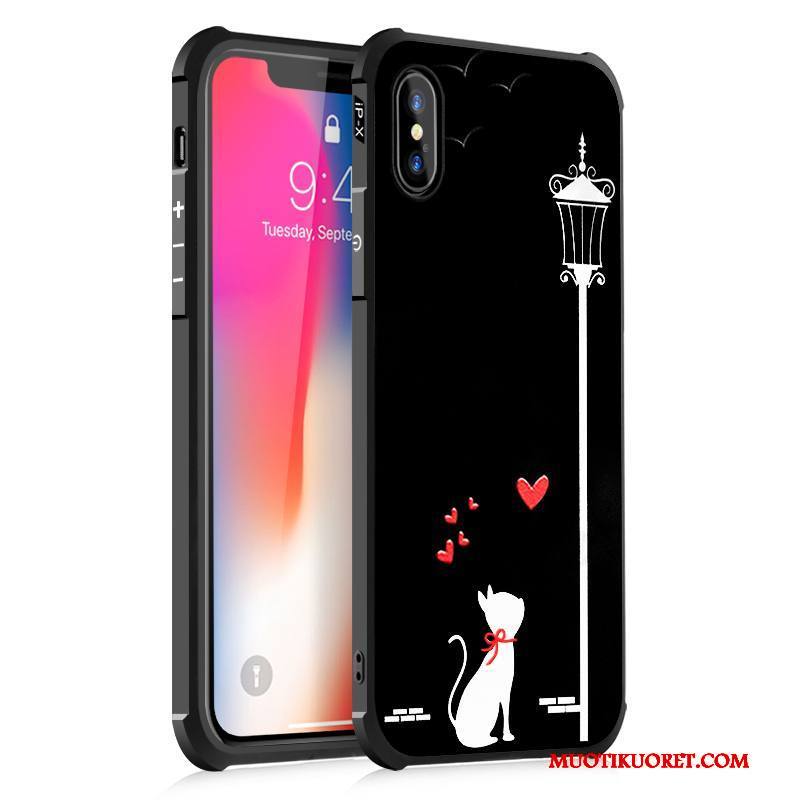 iPhone X Murtumaton Kuori Pehmeä Neste Maalaus Sarjakuva Puhelimen Kuoret Kotelo