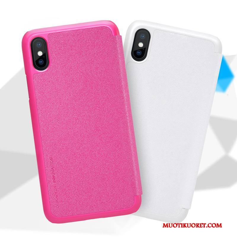 iPhone X Punainen Suojaus Kulta Murtumaton Puhelimen Kuoret Nahkakotelo Kuori