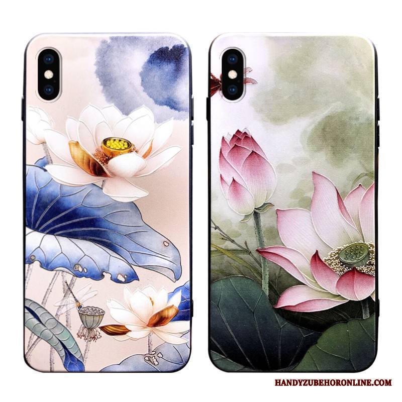 iPhone Xs Max Silikoni Murtumaton Luova Trendi Pehmeä Neste Kohokuviointi Kuori